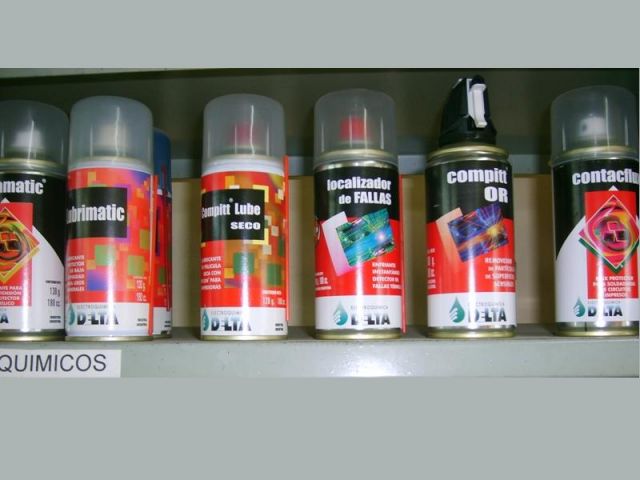 Productos de lubricación y limpieza para electrónica.